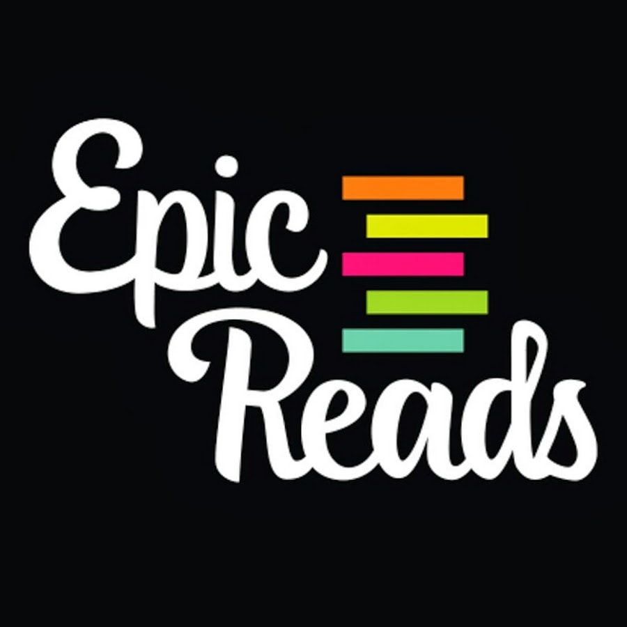 The image features the words Epic Reads in white script on a black background, with four horizontal bars in orange, yellow, pink, and green stacked between the words.
