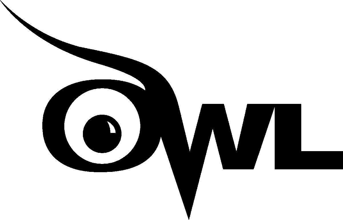 A stylized black owl logo with the O forming an eye, a curved eyebrow above, and WL completing the word OWL in bold letters.