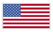The flag of the United States featuring 50 white stars on a blue rectangle in the top left corner and 13 alternating red and white horizontal stripes.